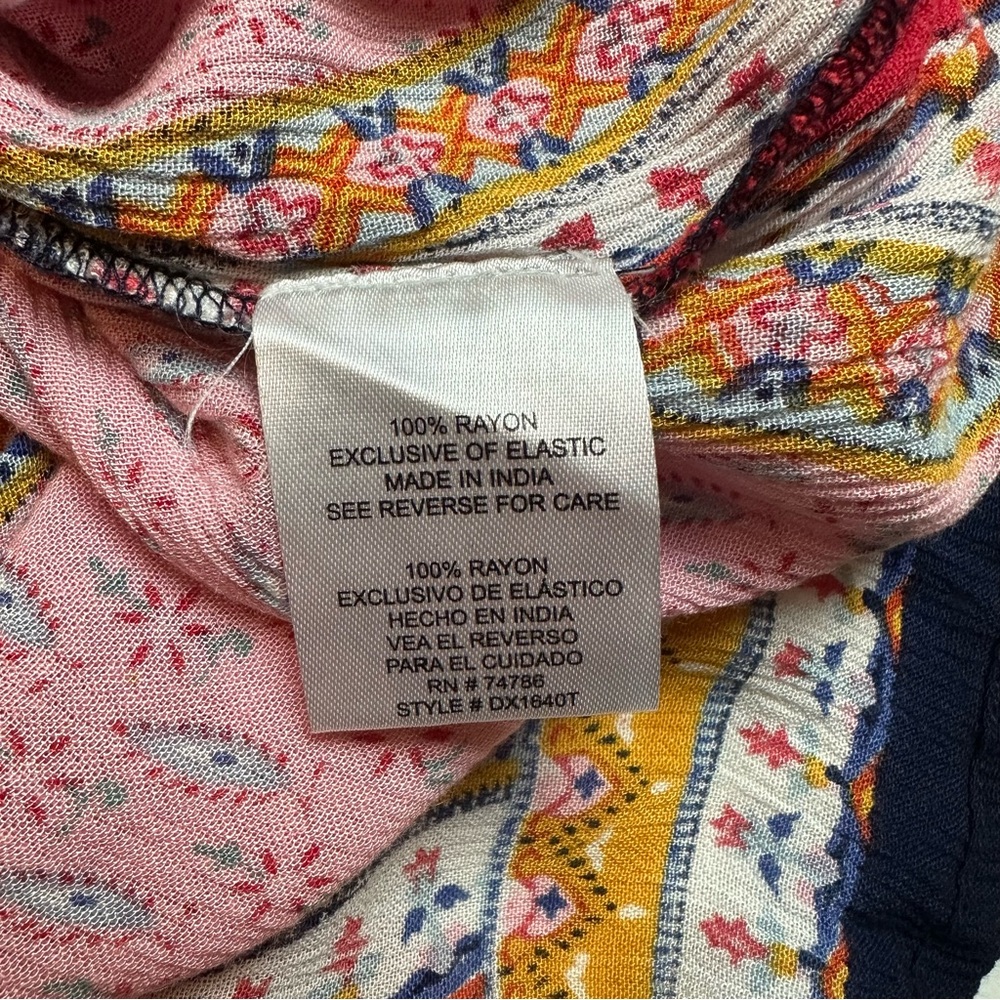 Patrons of Peace Patchwork Boho Mini Dress |Festival Prairie Cottagecore Rayon S - Picture 12 of 13